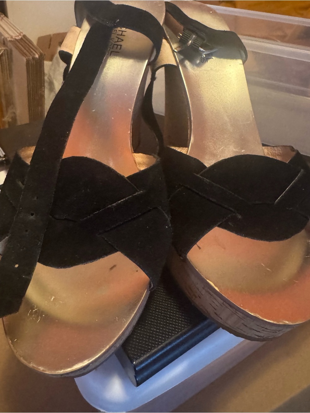Pre-Owned - MK Wedge Suede Sandals- Like New